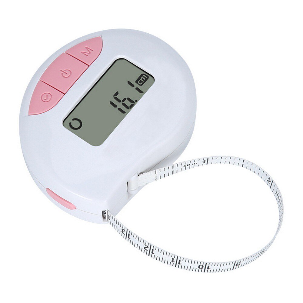 Digital krop målebånd 150cm led elektronisk sundhedsbånd tape lineal omkreds og lineær måling tilstand kropsfedtkaliper: Lyserød