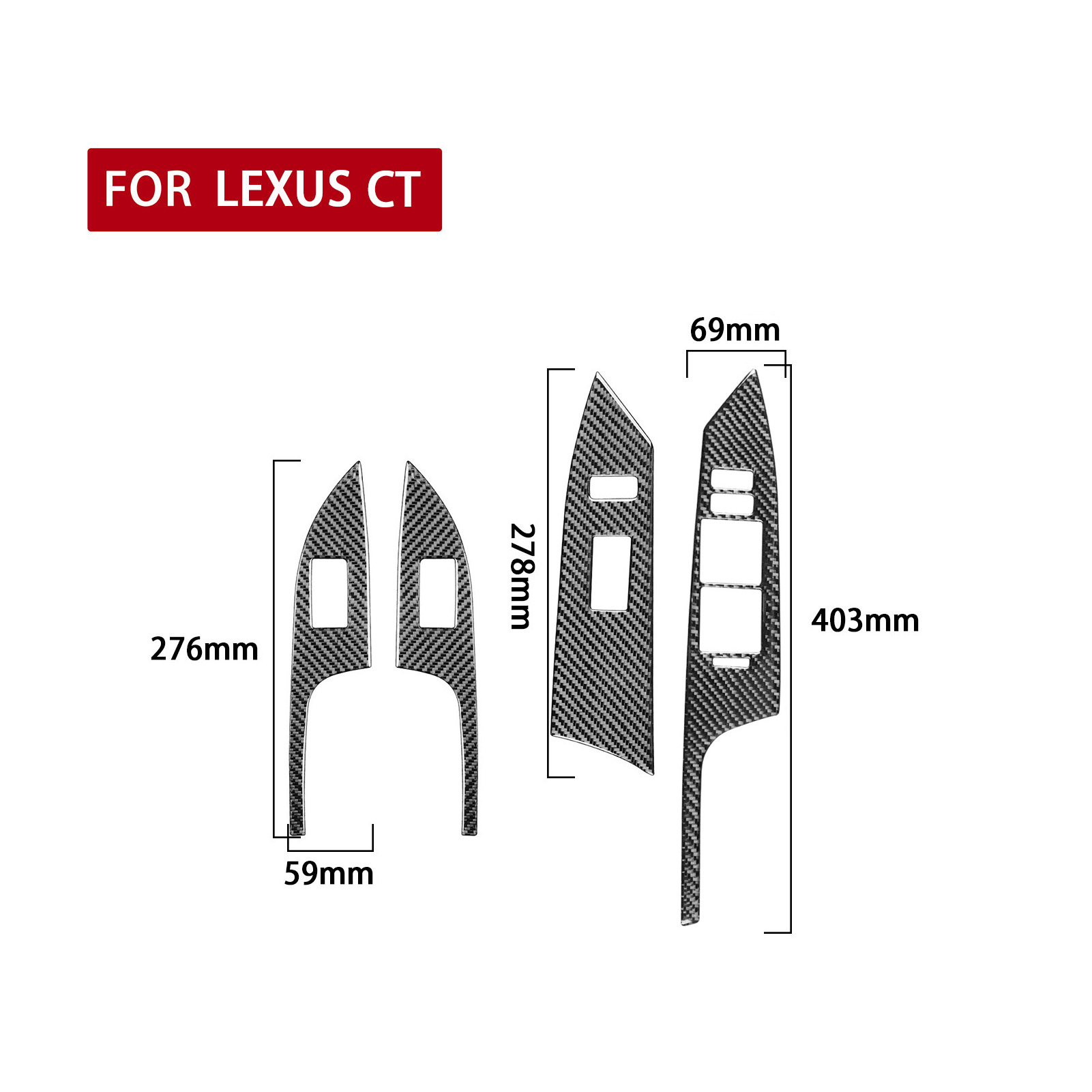 Pegatina de fibra de carbono para ventana Interior de Lexus CT 200h, , , , , , , , accesorios: Azul