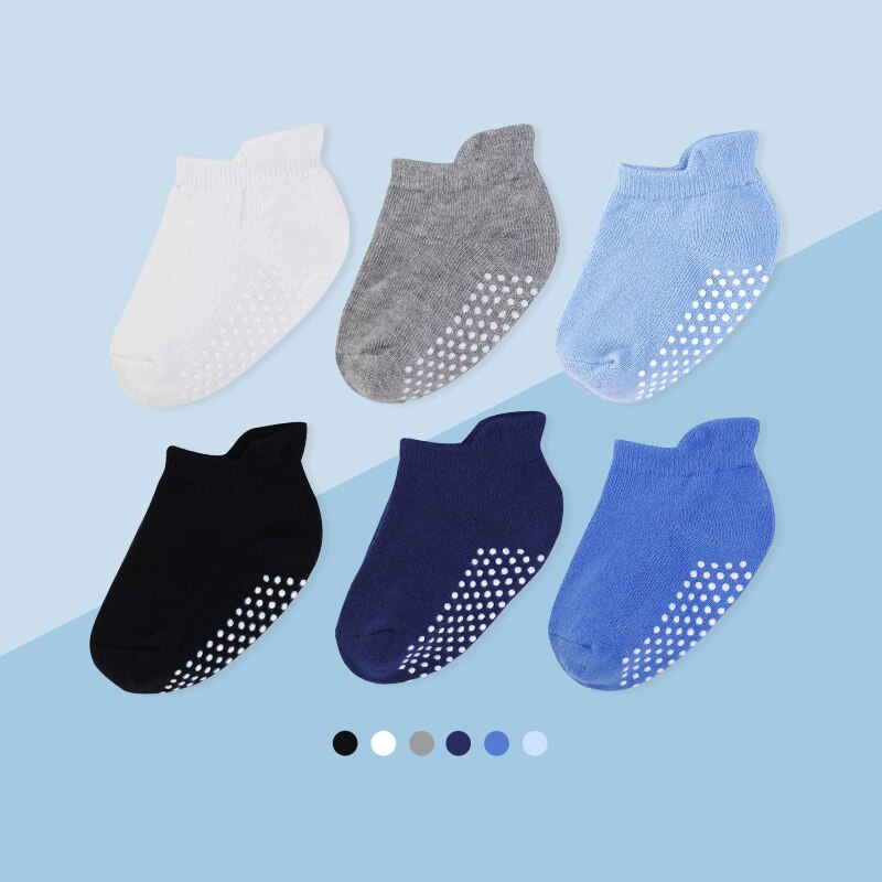 6 Paare/los Baby Knöchel Socken mit nicht Schleudern Sohlen 100% Organische Baumwolle Socken für Jungen &Ampere; Mädchen 6-36 monat Anti Schleudern Baby Socke: TW6002