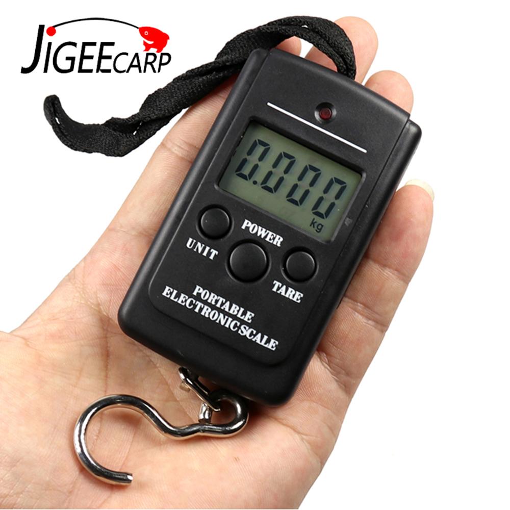 Jigeecarp 40Kg Digitale Weegschaal Voor Vissen Draagbare Pocket Elektronische Opknoping Haak Schaal Lcd Display Gewicht Karper Vissen Tools