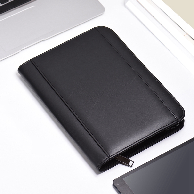 Padfolio PU Leather A5 Portable Business Portfolio Folder with Calculator for Businessman Or Interview