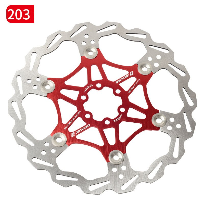 Zoom Bicycle Disc Brake MTB Brake Float Floating Disc Rotors 160mm 180mm 203mm Hydraulic Brake Pads Float Rotors Bicycle Parts: red 203mm