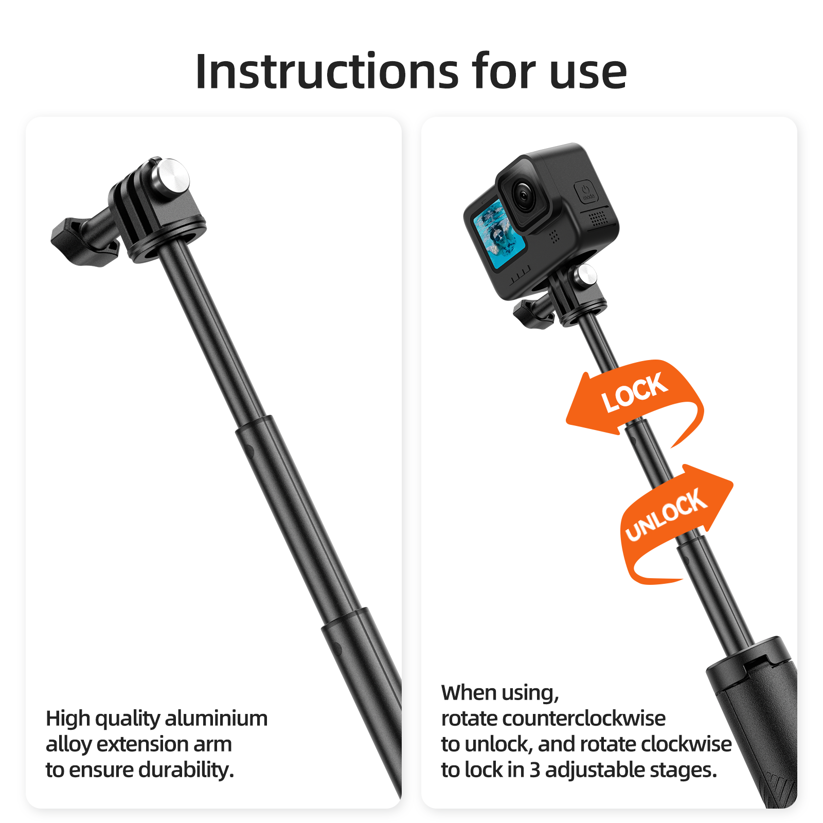 TELESIN podwodny drążek wypornościowy nurkowanie wysuwany statyw do selfie dla Gopro Insta360 DJI OSMO akcesoria do kamer akcji