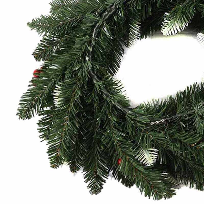 40cm julekrans dør dekoration kunstig skum bær krans med naturlig fyr kegle vedhæng væg dekoration krans