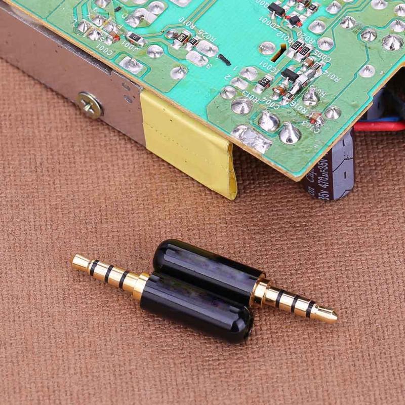 2 pièces 3.5mm 1/8in TRRS 4 pôles mâle prise adaptateur casque bricolage connecteurs écouteur réparation connecteur
