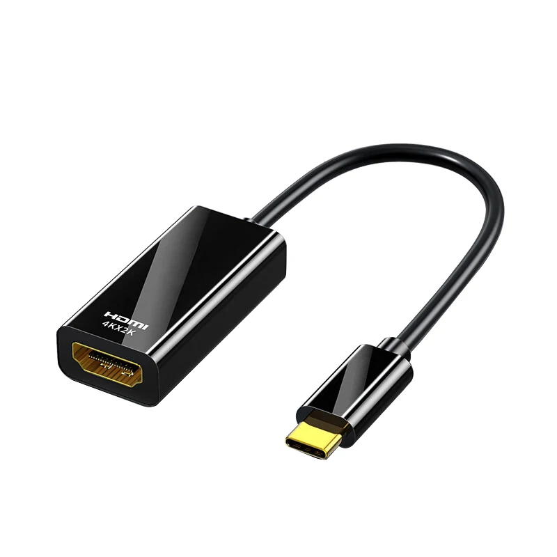 Usb C Hdmi Kabel Type C Naar Hdmi 4K Adapter Usb C Usb 3.1 Mannelijk Naar Hdtv Vrouwelijke Converter Kabel Voor Laptop Tablet Tv Macbook Pro: Black