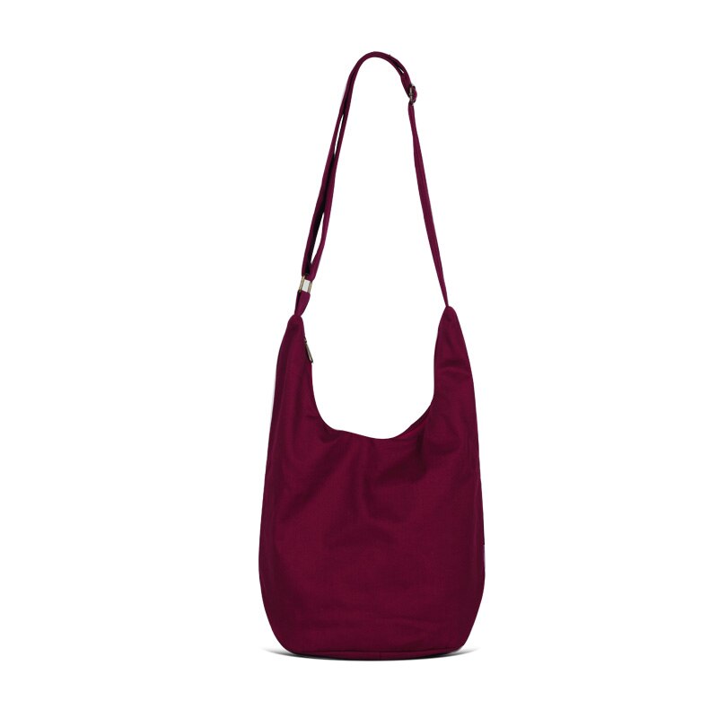 Women Men Cotton Crossbody Bag Shoulder Bags Messenger Hobo Hippie Boho Bag Women free Fringe: B bag deep red