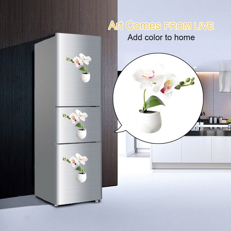 Etiqueta engomada del refrigerador ramo de flores suculentas planta de nevera imán magnético maceta planta para la decoración de la pared del hogar