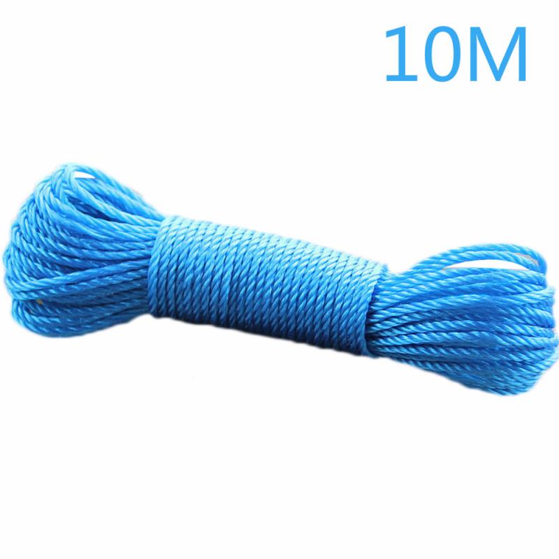 10m/20m Clotheslines Long Colored Nylon Rope Climbing Traction Tying Shade Net Rope Clothesline Garden Supplies: 10m blue