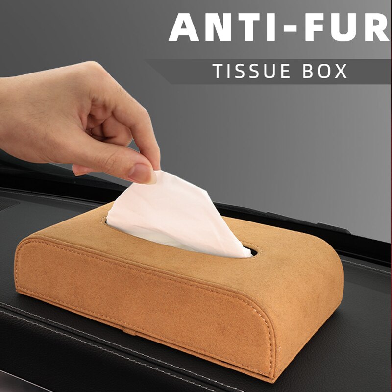 Auto Armsteun Box Dashboard Blok Type Tissue Box Cover Leather Papier Doos Houder Voor Tesla Model 3 S X Anti-Bont Tissue Doos