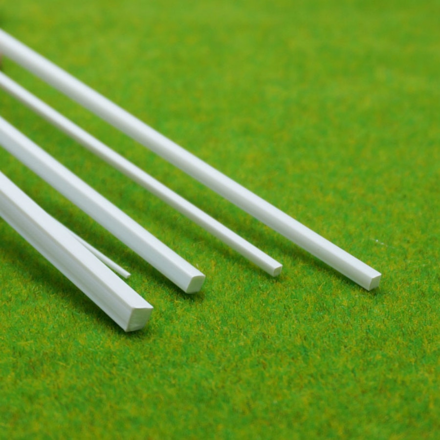 100pcs 0.5mm 1.0mm 1.5mm 2mm ABS square plastic rod 50cm length scale model plastic round building material rod