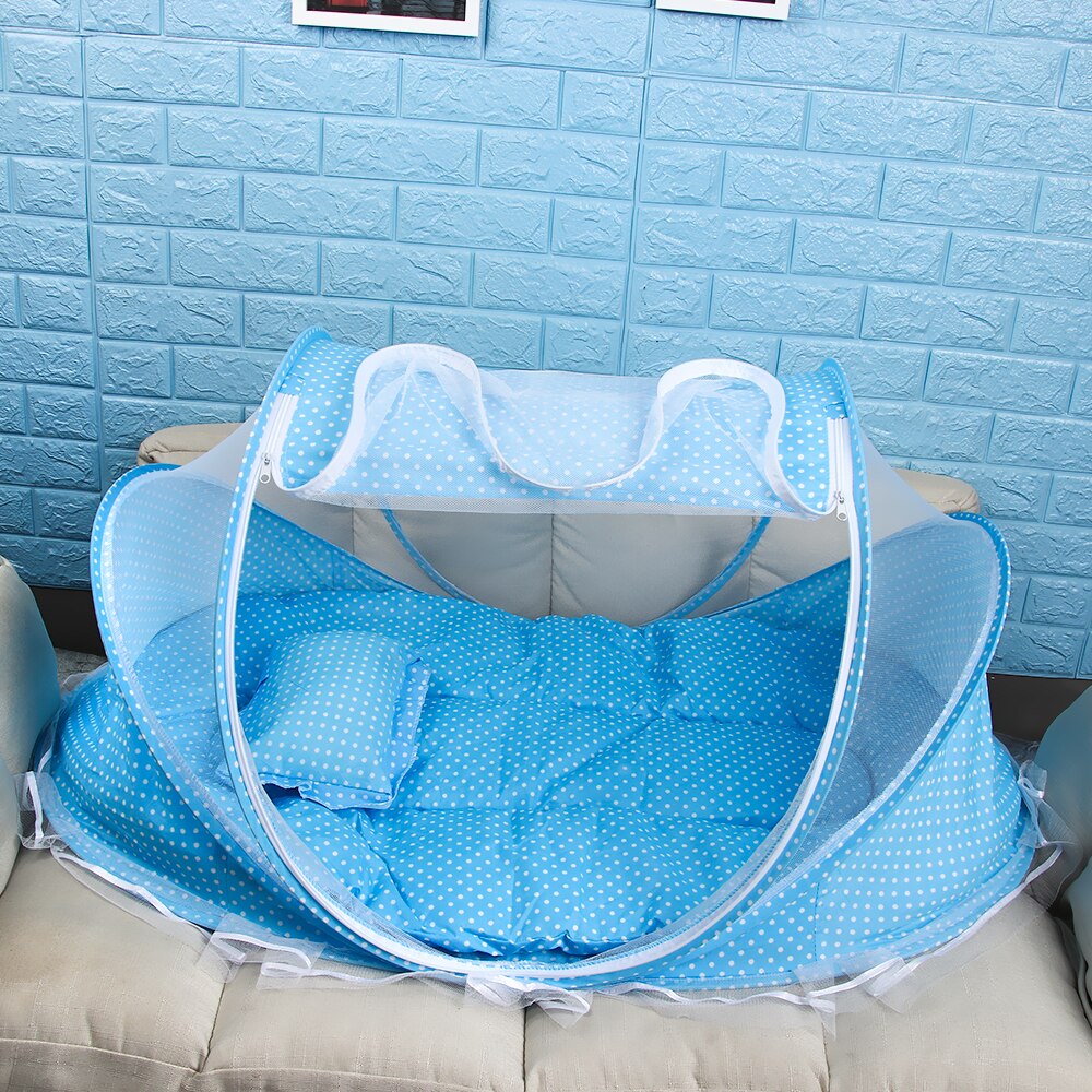 Neugeborenen freundlicher Polyester Faltbare Netz Spielen Zelt Moskito Netto Reise Kleinkind Bett Kissen Reißverschluss freundlicher Baby Krippe Faltbare