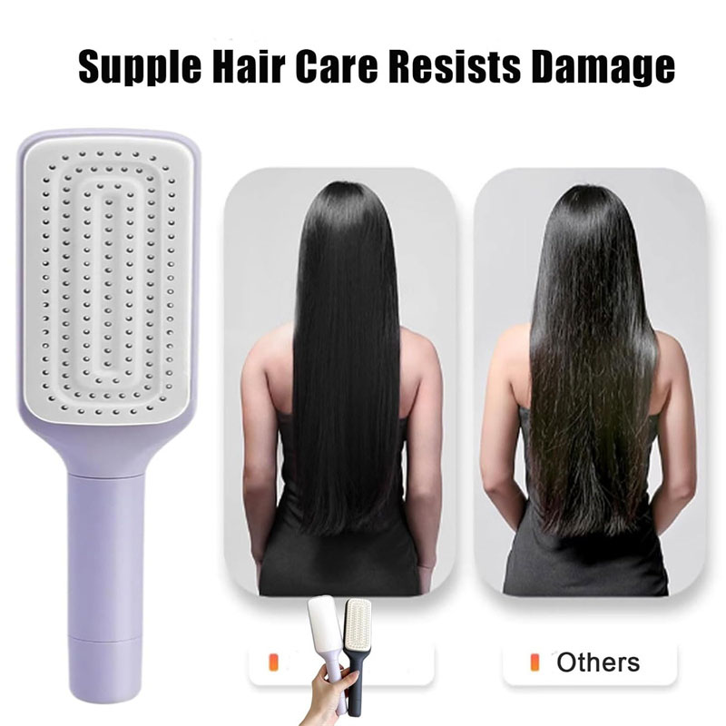 1/2 Stuks Draaibare Zelfreinigende Haarborstel Massage Luchtkussen Kam Magische Intrekbare Zelfreinigende Massage Borstel Telescopische Kam