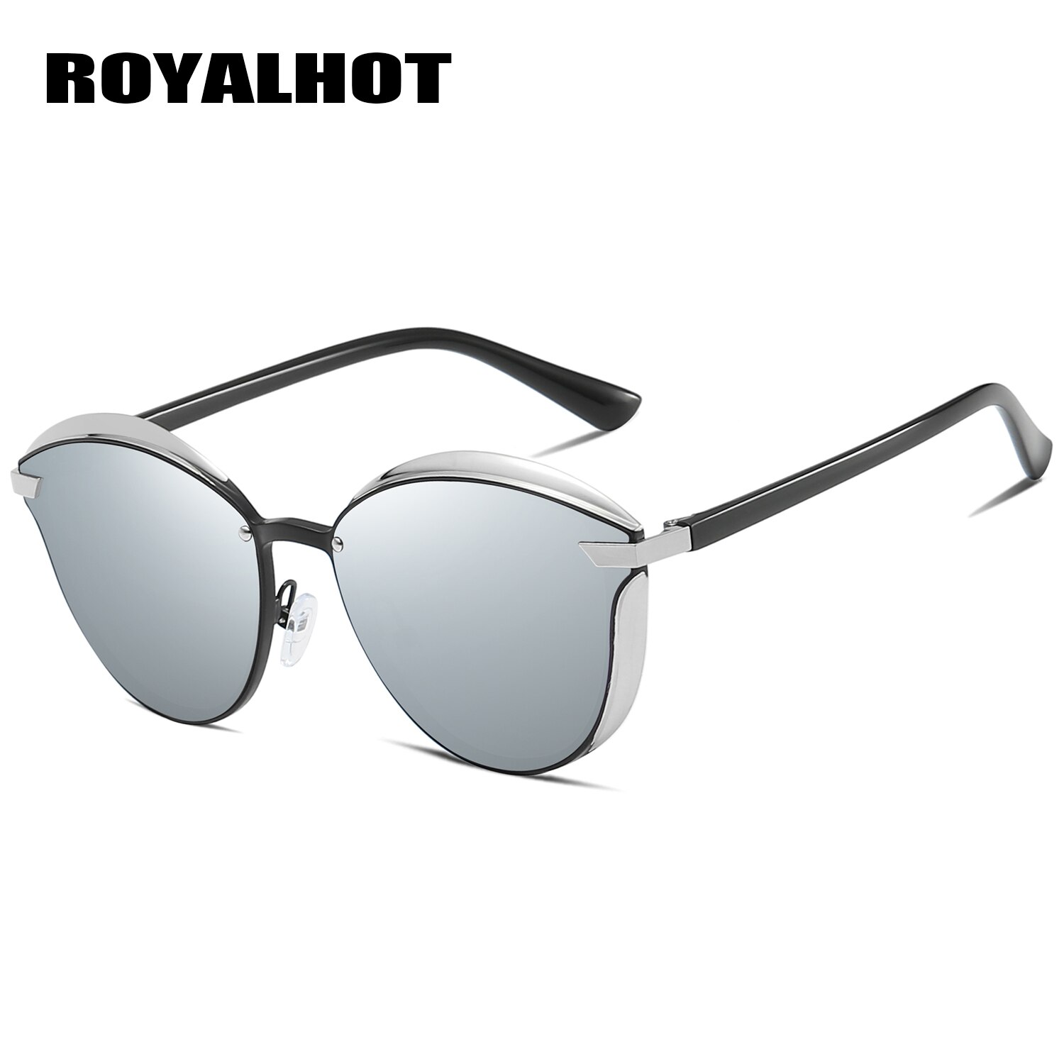 RoyalHot Vrouwen Mannen Gepolariseerde Legering Oval Frame Zonnebril Rijden Zonnebril Shades Óculos masculino Mannelijke 900123: Silver