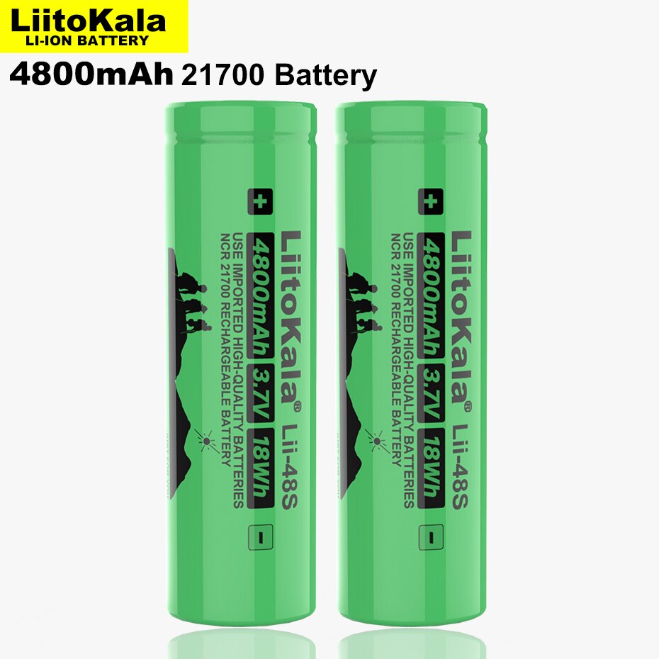 LiitoKala-batería recargable de li-lon, 3,7 V, 4800mAh, 9,6a, potencia 2C, tasa de descarga, baterías Ternarias de litio
