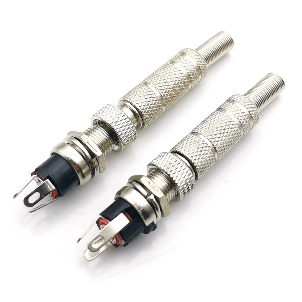 5 uds 5,5x2,5mm 5,5x2,1mm DC 12V conector de alimentación macho enchufe hembra adaptador de conector de Metal con bloqueo de rosca 5,5*2,1 5,5*2,5