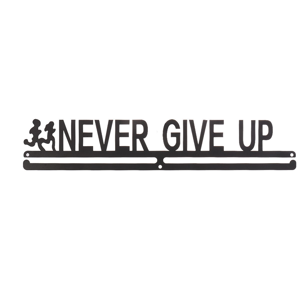 Metal Steel Medal Holder Medal Hanger Display Rack Ideal for Running Sports Stainless Steel Medal Holder Sport 406mm*158mm: NEVER GIVE UP 1