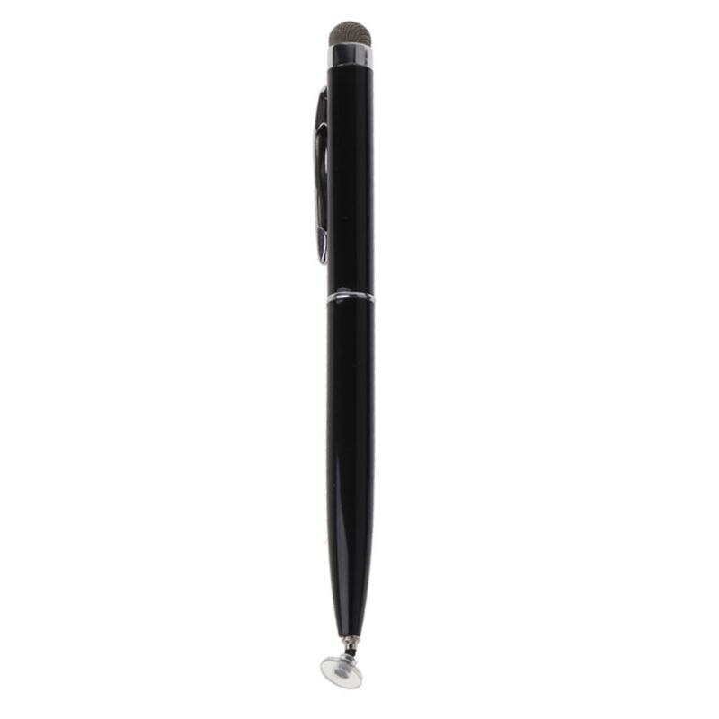 2 in 1 Fiber Metal Tip Stylus Capacitance Pen Screen Touch Drawing Tablet Pen: black