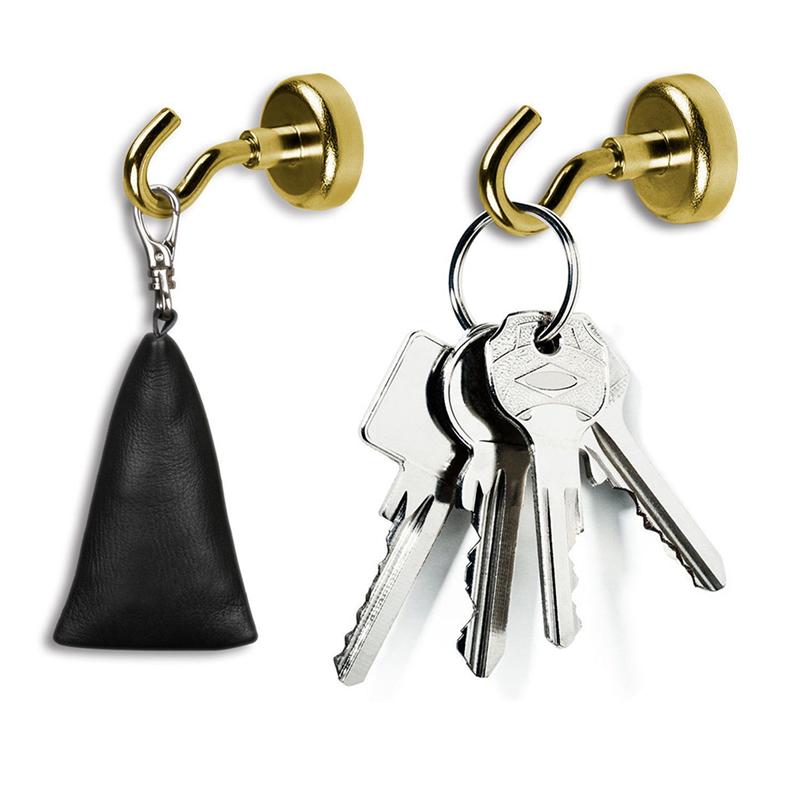 2pcs Magnet Hooks Super Strong Magnetic Hooks Heavy Duty Hook Holder Bags Wall Hanging For Home Door Storage Organization