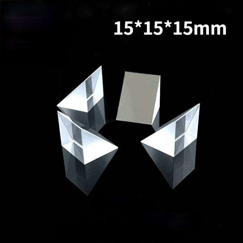 90 Degree Total Reflection Physical Experiment Ray Refraction of Optical Glass Right Angle Triangle Isosceles Prism 15*15*15MM