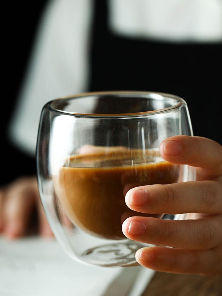 1 stuk dubbelwandige glazen beker hittebestendige thee-koffiebeker handgemaakte bierpul theeglas whiskyglazen bekers drinkgerei