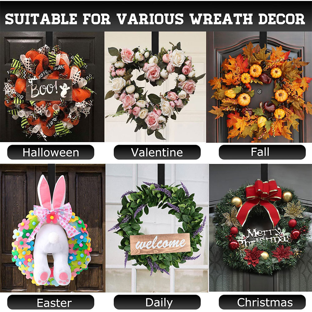 Bloemen Krans Hanger Over De Deur Grote Krans Metalen Haak Voor Kerst Pasen Krans Voordeur Hanger Xmas Party Supplies