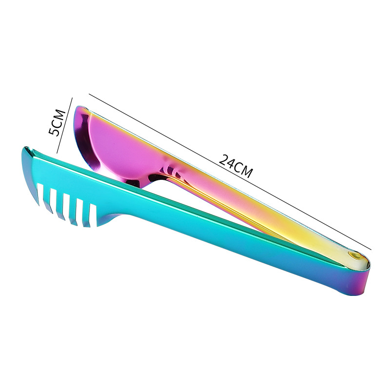 Pinzas para comida de cocina, peine de Color de acero inoxidable, Clip para comida, utensilios de cocina antiadherentes, abrazadera para Buffet de carne y ensalada, accesorios para el hogar: Multicolor