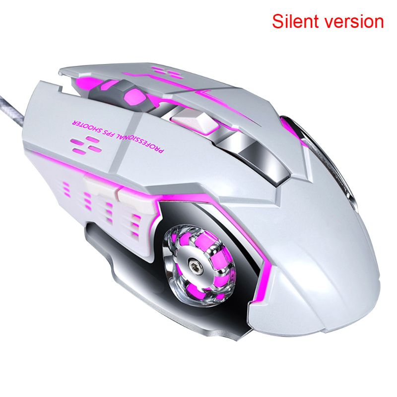 Mechanical Macro Programming 7 Color Luminous Gaming Mouse 4 Gear DPI Adjustable R2JB: W-2