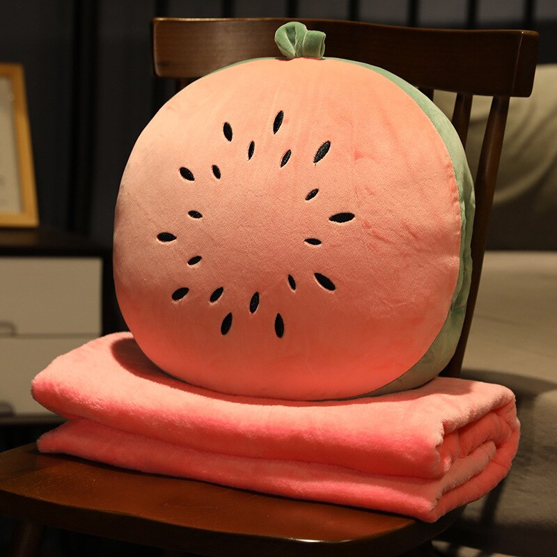 Stuhl Kissen Büro Kreative Obst Kissen Decke Dual Zweck Büro Nickerchen Decke Abdeckung Schlaf Decke Auto Aktivität: Wassermelone