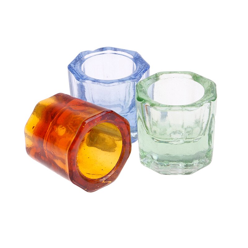 1PC Crystal Glass Dappen Dish Lid Bowl Cup Holder For Nail Art Acrylic Powder Liquid Glass Cup Manicure Equipment Nail Tool