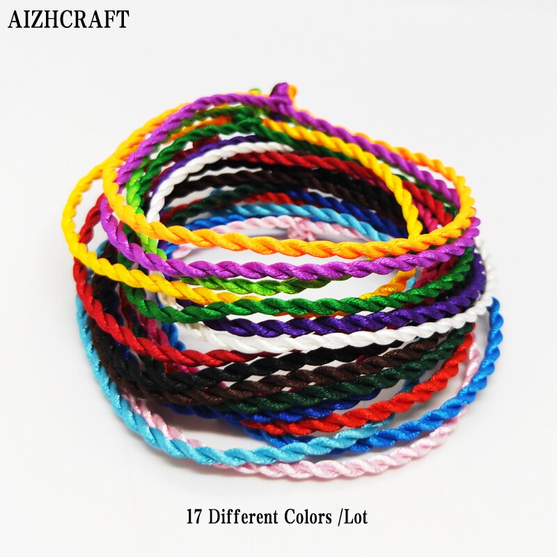 Aizhcraft 17 eri väriä yhdessä rakkaus onnen viehätys tiibetiläiset rannekorut ja nilkkakorut naisille miehille käsintehty yksinkertainen 2- lanka köysi