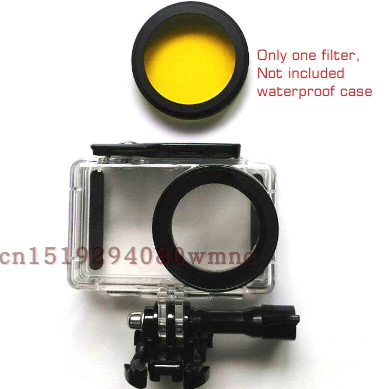 Kit Bag for Xiaomi Mijia 4K Mini Camera Waterproof Housing Battery Case Frame Cover Silicone Shell Lens Cap UV Filter Glass Film: only yellow filter