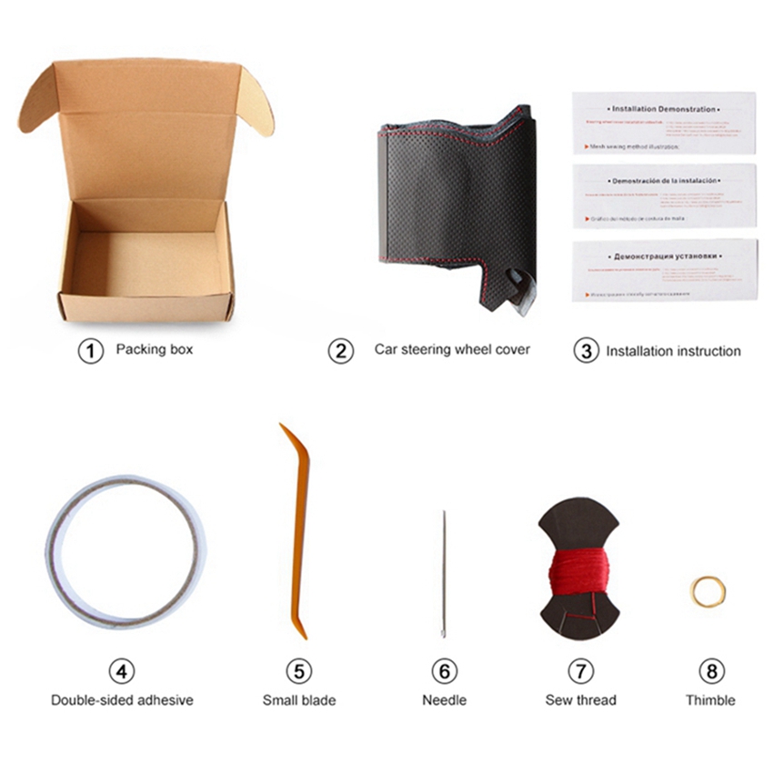 Håndlaget ratttrekk i svart kunstskinn, håndsydd bilratttrekk til sete ibiza 2004 2006