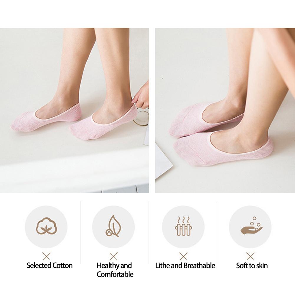 Jedna Para Damskie Skarpety Invisible iShine - Bawełna Antypoślizgowe - Niskie Wycięcie Casual & Sport