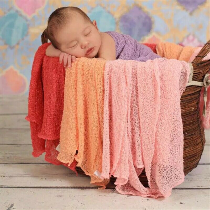 Stretch tricot maille Costume enveloppement -né photographie accessoires outils accessoire bébé enfants enveloppes emmailloter Photo vêtements