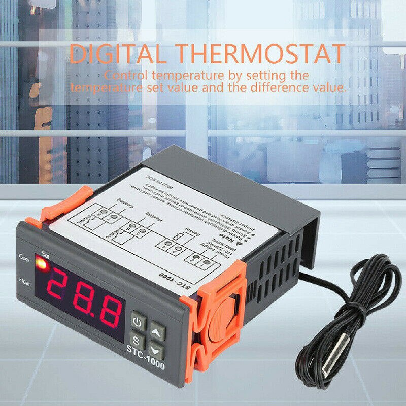 12V STC-1000 Digitale Temperatuurregelaar Thermostaat W/Ntc Sensor Temperatuur Controller 12V