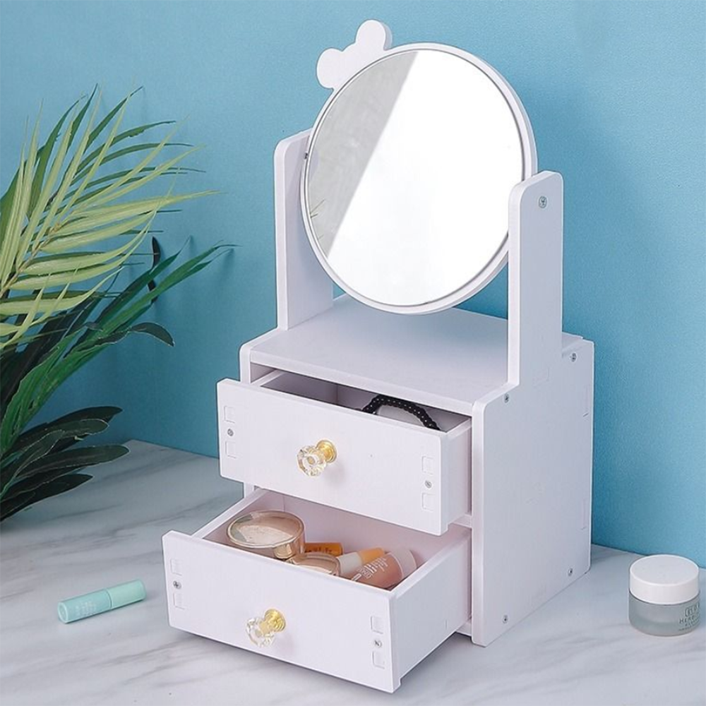 Table Mirror Storage Makeup table Mirror with Drawer Dressing Table Mirrors for Bedroom Beauty Cosmetic Mirror Jewelry Mirrors
