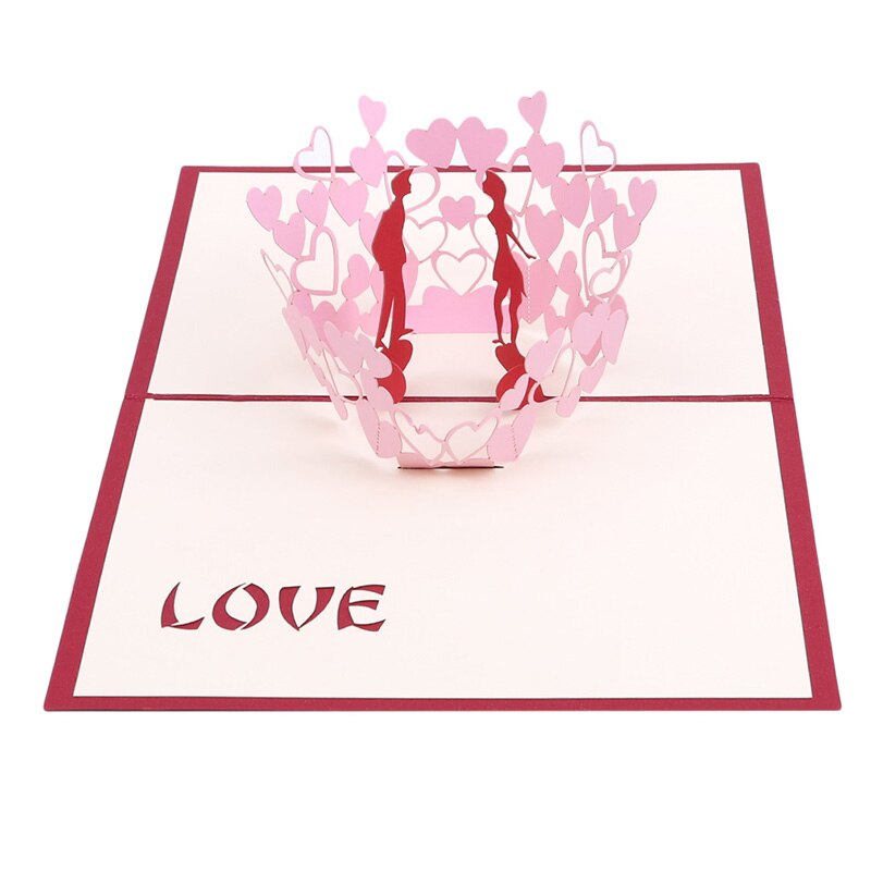 Banquet Invitation 3D Couple Greeting Card Folding Stamping Greeting Card Birthday Card With Envelope