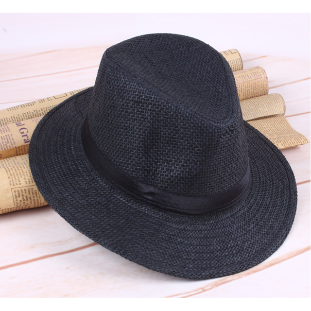 Mode Panama Hoed Zomer Zon Hoeden Voor Vrouwen Man Strand Strooien Hoed Voor Mannen Uv-bescherming Cap Chapeau Femme: 4