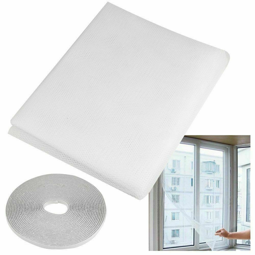 Adjustable Window Screen Net Mesh Curtain Protector For Bugs Fly Mosquito Insect Cover Sticky Removable Washable Invisible: White / 1.3Mx1.5M