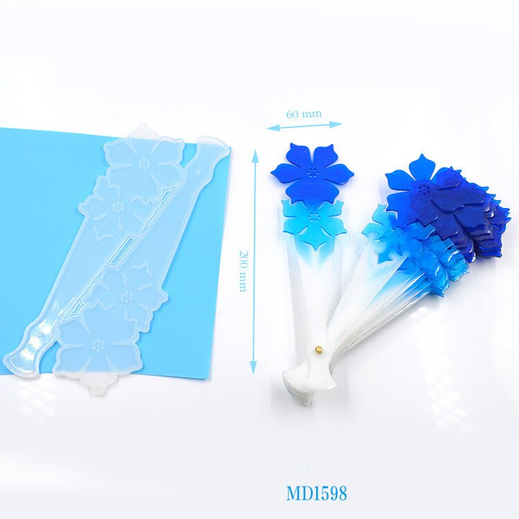 1pc- waaier siliconen mal diy handgemaakte kristallijm epoxy uv-hars mal voor het maken van sieraden