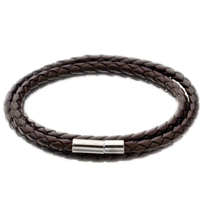 Retro Multi-layer Woven Twist Bracelet Geometry Pattern Leather Handmade Bracelet Men Jewelry: CE