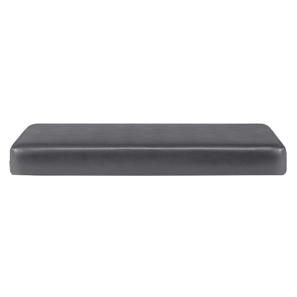Vandtæt pu læder stretch spandex slipcover protector cover erstatning til sofapude anti-slip: Grå 3- pers