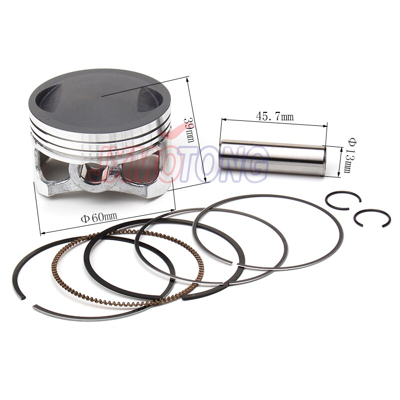 Juego de anillos de pistón de 60mm de 13mm para motor YinXiang YX150cc 160cc motor 150cc motor Horizontal Apollo Bosuer Dirt Bike