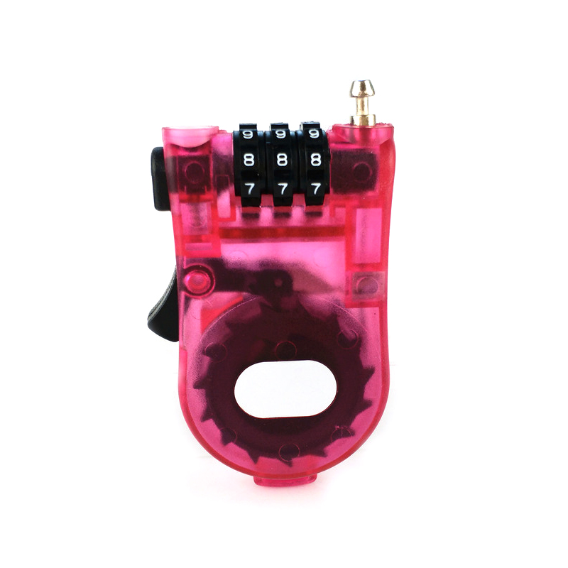1 Pc Retractable Combination Cable Code Lock Helmet Luggage Safety 3 Digit padlock Bicycle Rock Password Lock: Red