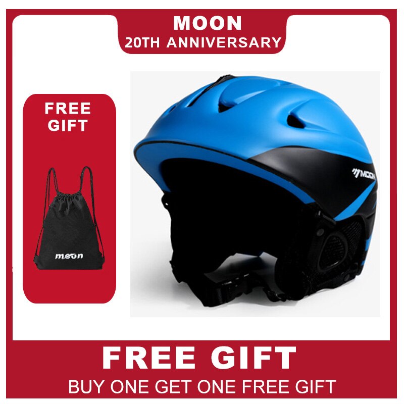 MOON Ski Helmet Men Integrally-Molded Skiing Sports Snow Safety Helmet Women Protective Helmet MS86