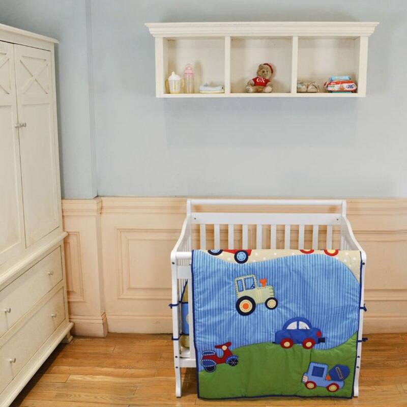 Ademend Baby Beddengoed Set Katoenen Baby Cot Kit Wasbare Crib Beddengoed Set Zomer Stoppen Bed Protector Voor Baby Bed Pak