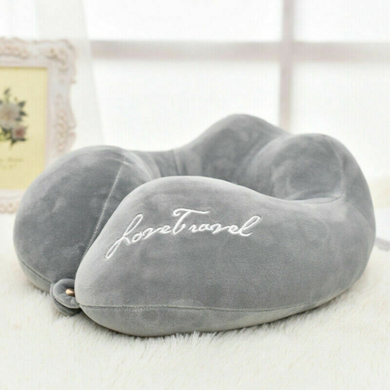 U-vormige Kussens Reizen Outdoor Draagbare Kussen Neksteun Reizen Vouwen Trage Rebound Memory Foam Trein Vliegtuig: Gray