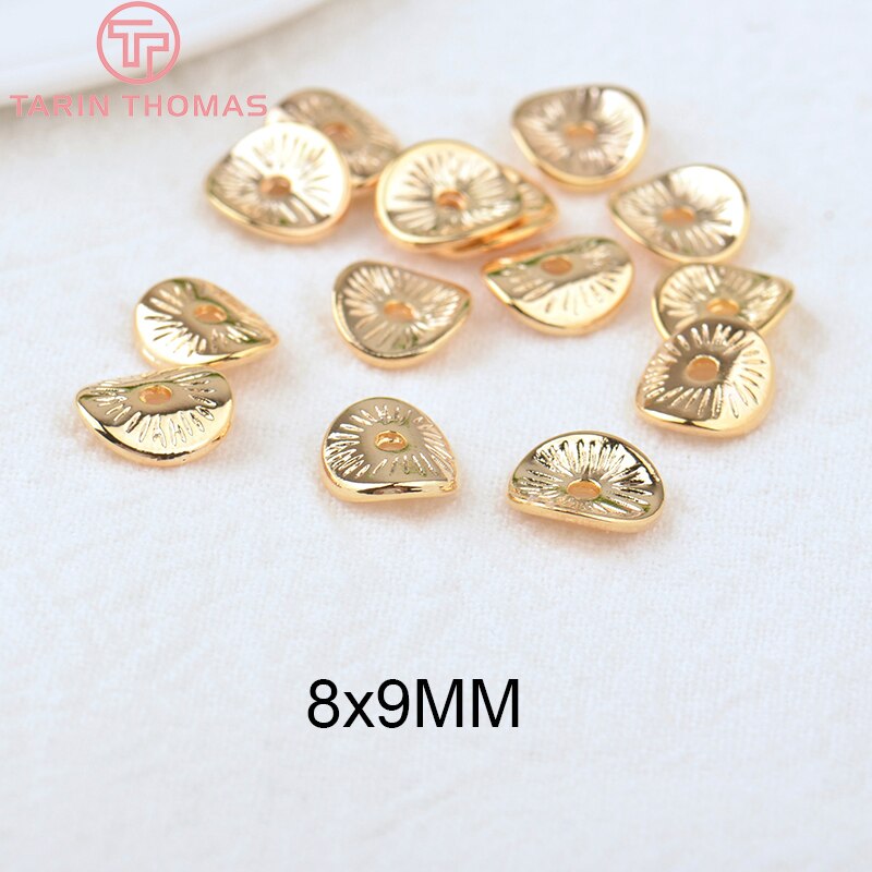 (3471)50PCS 5x6MM 8x9MM 9x10MM 24K pozłacane mosiężne koraliki dystansowe koraliki czapki wysokiej jakości biżuteria Diy Akcesoria: Black