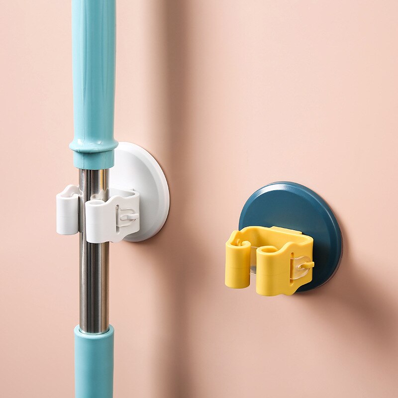 Muur Opknoping Mop Haak Kapstok Krachtige Sticky Geen Ponsen Opslag Bezem Stok Houder Huishouden Badkamer Accessoires